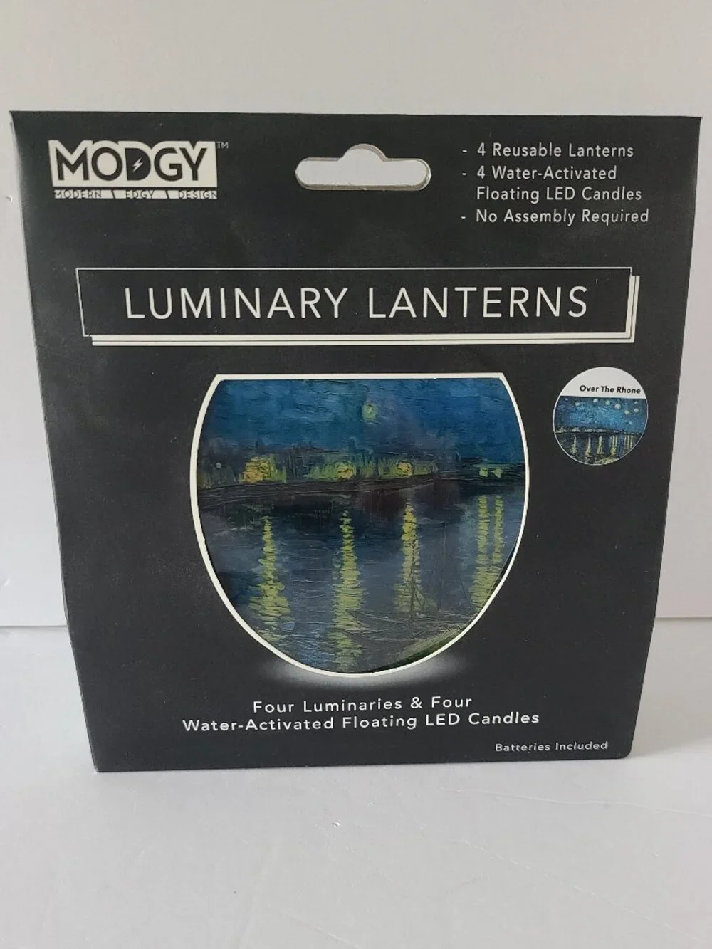 VINCENT VAN GOUGH STARRY NIGHT OVER the RHONE LUMINARIES- 4 PER PACK-NIB